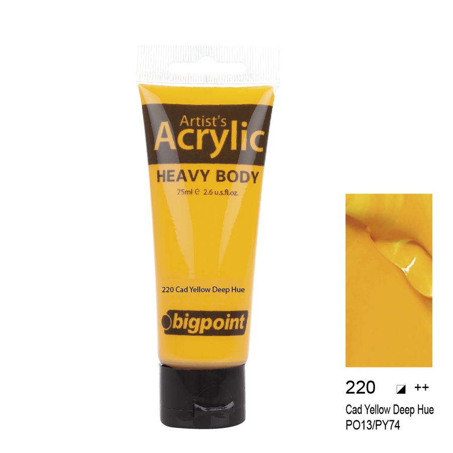 Bigpoint Akrilik Boya 75 ml Cad Yellow Deep Hue 220