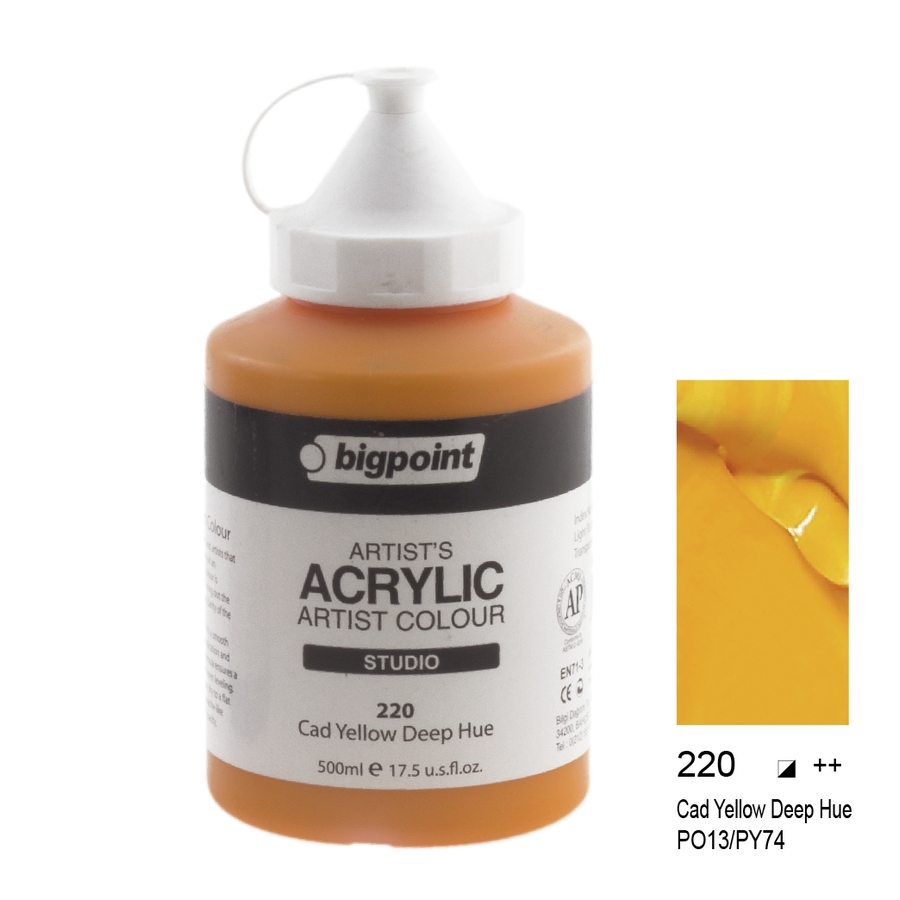 Bigpoint Akrilik Boya 500 ml Cad Yellow Deep Hue 220