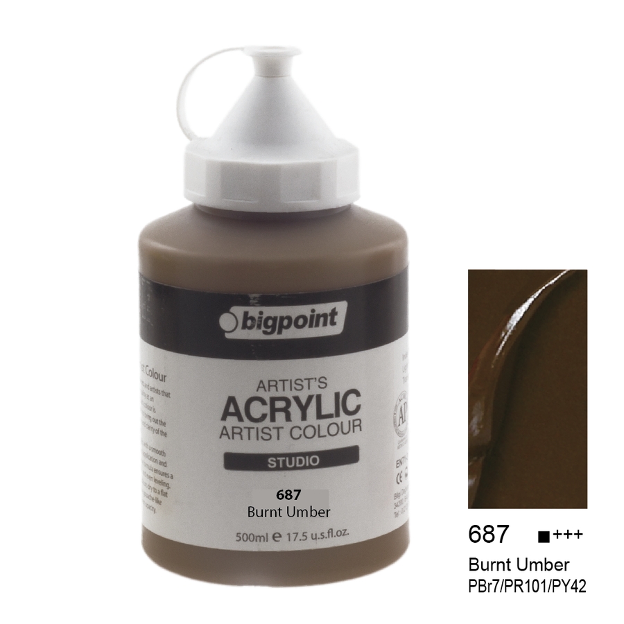 Bigpoint Akrilik Boya 500 ml Burnt Umber 687