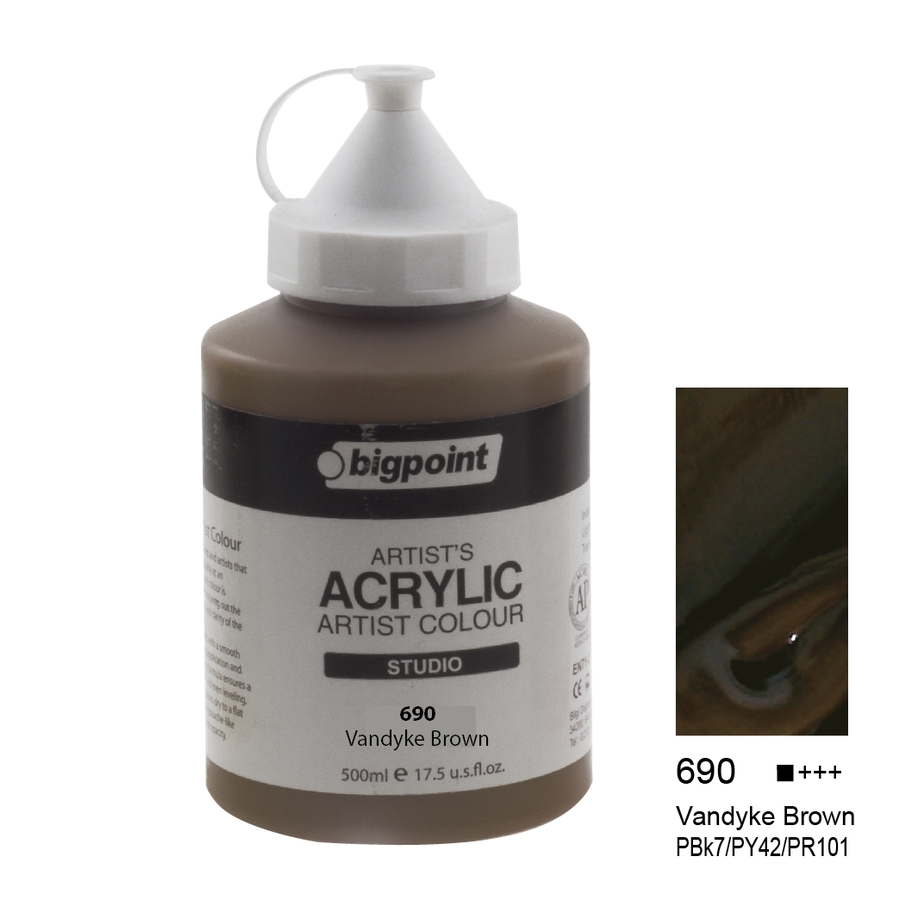 Bigpoint Akrilik Boya 500 ml Vandayke Brown 690