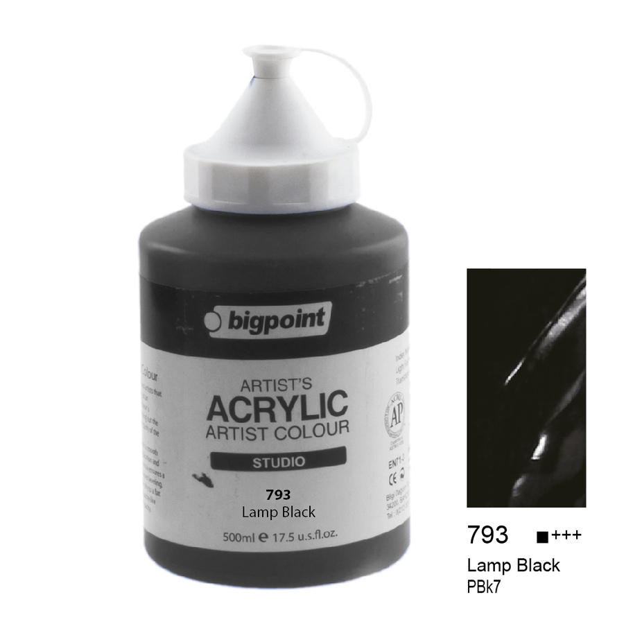 Bigpoint Akrilik Boya 500 ml Lamp Black 793