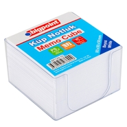 Acrylic Cube Holder with White Paper Sheets 80x80mm