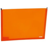 A4 Lolly Document Bag with Zip Clear Orange