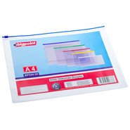 A4 Document Bag with Zip Closure Blue