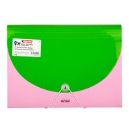 Expanding Folder with 13 Pocket A4 Green/pink
