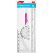 3 Pcs Ruler Set + Compass