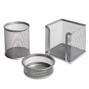 Mesh Stationery Set of 3 Pcs Silver