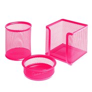 Mesh Stationery Set of 3 Pcs Pink