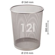 Mesh Trash Can Silver