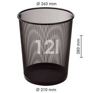 Mesh Trash Can Black