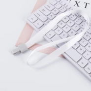 ID Badge Holder Lanyard White (50 Pcs/Pack)