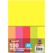A4 Renkli Fotokopi Kağıdı Fosforlu 5 Renk 100'lü Paket