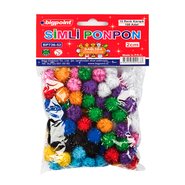 Ponpon 2cm Glitter 10 Colours (100 Pcs/Polybag)