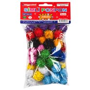 Ponpon 3cm Glitter 10 Colours (50 Pcs/Polybag)