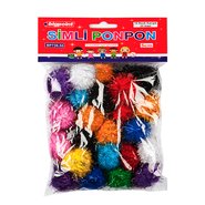Ponpon 5cm Glitter 10 Colours (25 Pcs/Polybag)