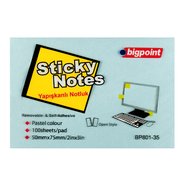 Sticky Notes 75x50mm Blue