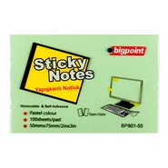 Sticky Notes 75x50mm Green