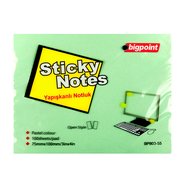 Sticky Notes 75x100mm Green