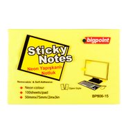 Sticky Notes 75x50mm Neon Yellow