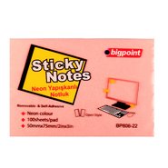 Sticky Notes 75x50mm Neon Pink