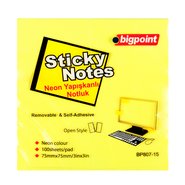 Sticky Notes 75x75mm Neon Yellow