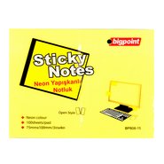 Sticky Notes 75x100mm Neon Yellow