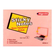 Sticky Notes 75x100mm Neon Pink