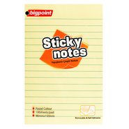 Lined Sticky Notes 100x150mm Yellow