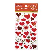 Sticker Red Hearts (I Love You-Gold)