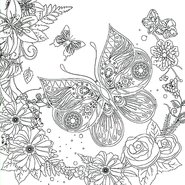 Coloring Canvas Panel 30x30cm Butterfly