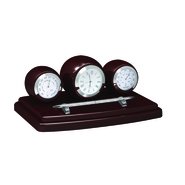 Wooden Desk Decor 3 Clocks 12022