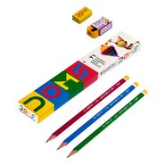 Doms Y1 Graphite Pencil 12 Pcs+Eraser+Sharpener/box