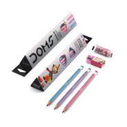 Doms Zoom Triangle Graphite Pencil 12 Pcs+Eraser+Sharpener/bo...