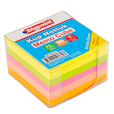 Akrilik Küp Notluk Neon Renkli 8x8cm