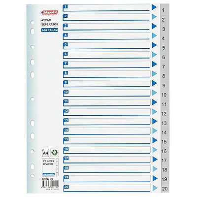 PP Seperatör 1-20 Rakamlı