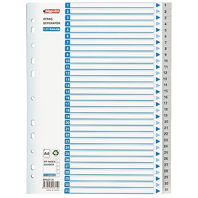 PP Seperatör 1-31 Rakamlı