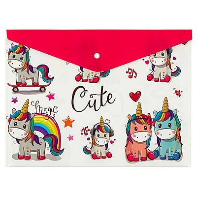 Çıtçıtlı Dosya A4 Unicorn Desenli