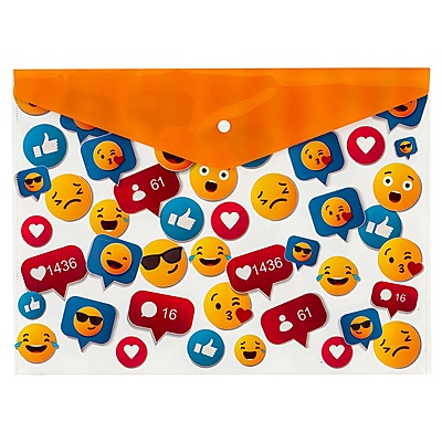 Çıtçıtlı Dosya A4 Emoji Desenli