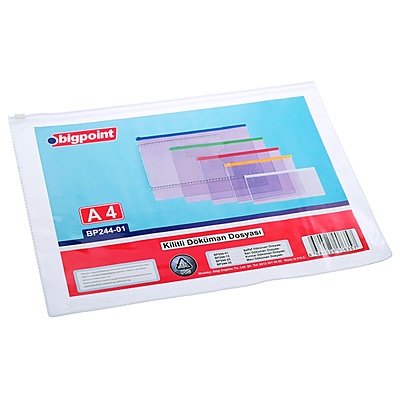Kilitli Döküman Dosyası A4 PVC Beyaz