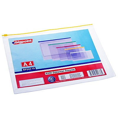 Kilitli Döküman Dosyası A4 PVC Sarı