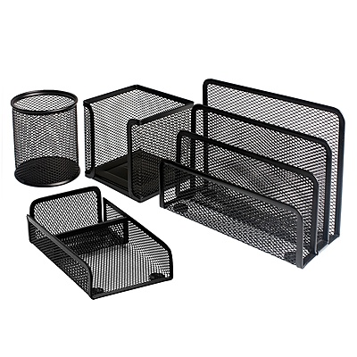 Metal Perfore 4'lü Set Siyah