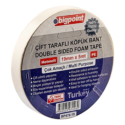 Çift Taraflı Köpük Bant 19mmx5m