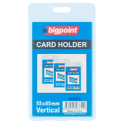 Çift Taraflı PP Kart Kabı Dikey Şeffaf 55x85mm