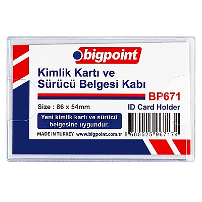 Kimlik, Ehliyet Kabı Yatay Şeffaf 86x54mm