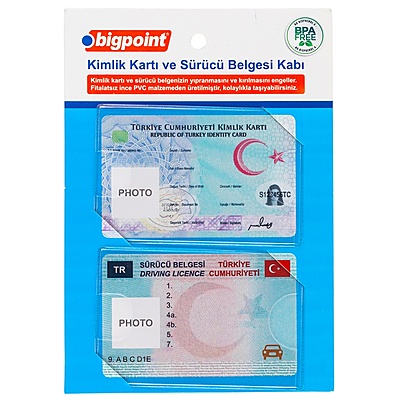 Kimlik ve Ehliyet Kabı Şeffaf 86x54mm 2'li Set