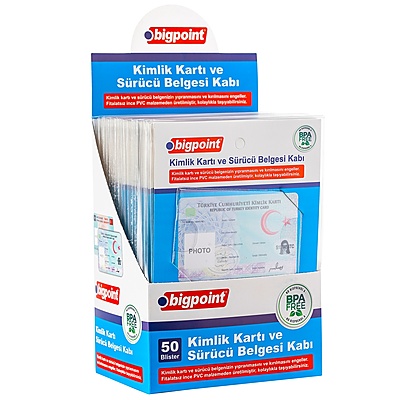 Kimlik ve Ehliyet Kabı Şeffaf 86x54mm 2'li Set