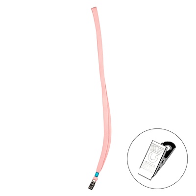 Metal Klipsli Yaka İpi Pembe