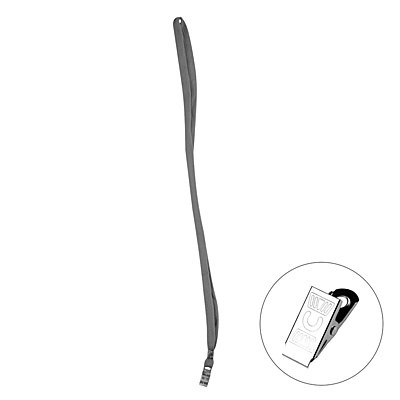 Metal Klipsli Yaka İpi Gri