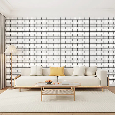 Yapışkanlı Tezgah Kaplama Folyosu 30x60cm Beyaz 6'lı Paket