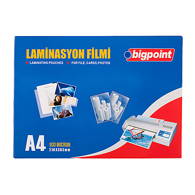 Laminasyon Filmi A4 100 Mikron 100'lü Kutu